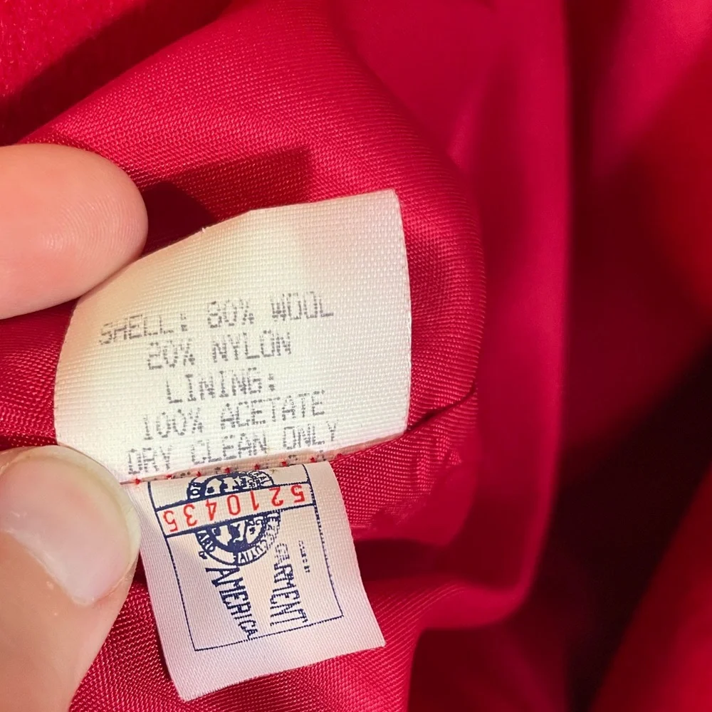 Vintage Kristen Blake Red Wool Blend Trench Coat Size 8 Union Tag EUC - Picture 3 of 13